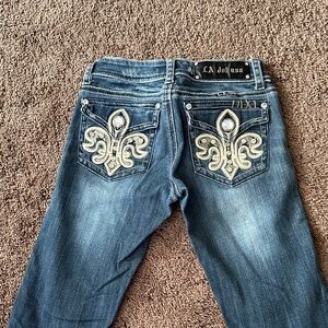 L.A. idol Women's Boot Cut Jeans with Silver Embellishments